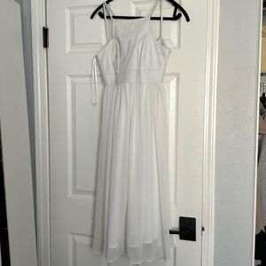 Banana Republic Monogram Collection White Dress with Leather Detail